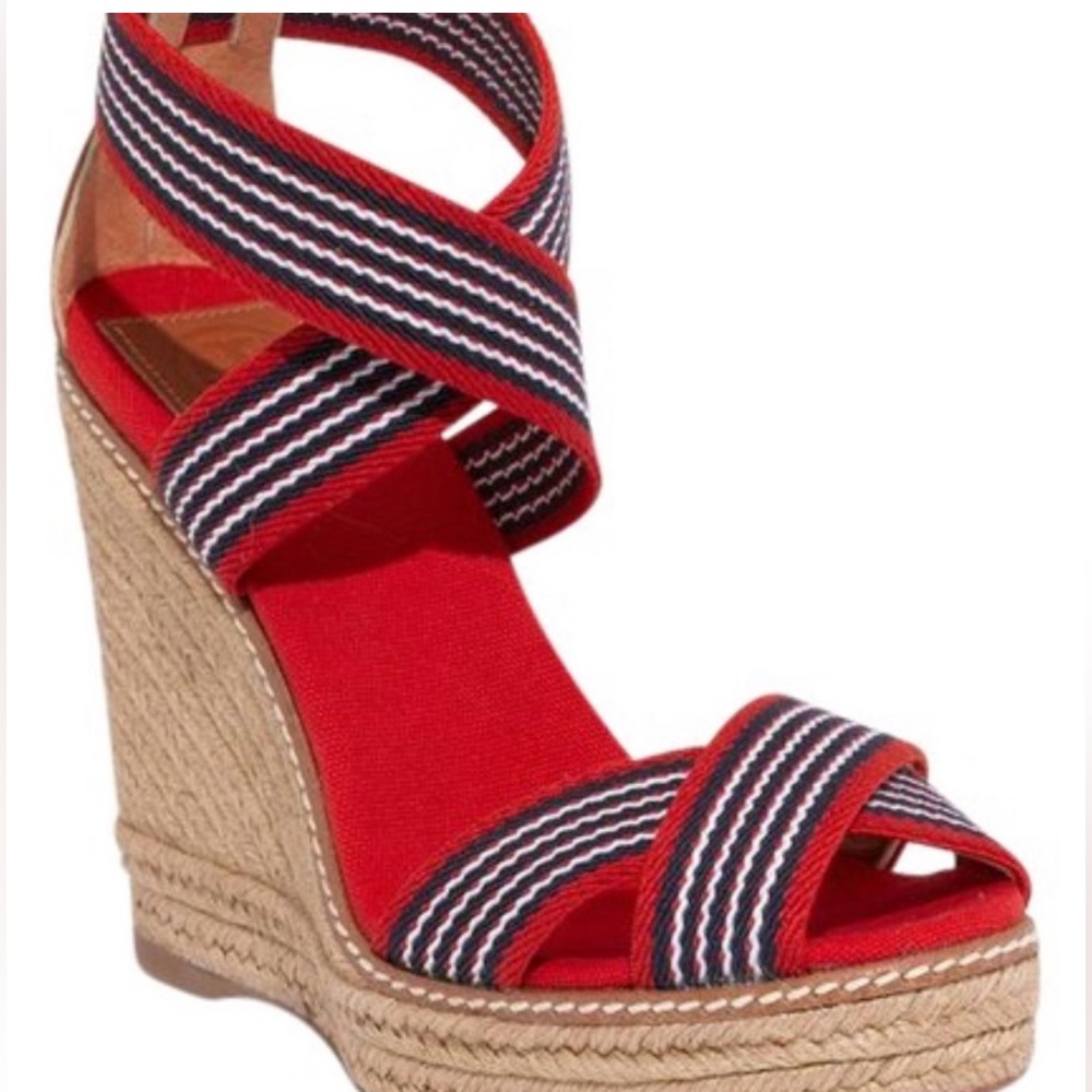 Super cute red and blue wedges - only wore twice